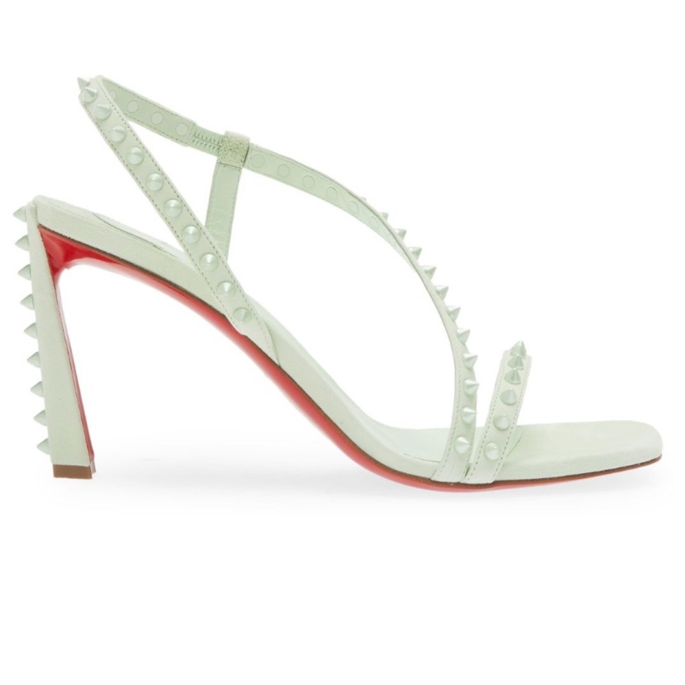 Christian Louboutin Green Suede Rosa Condorapik 85 Spiked Sandals